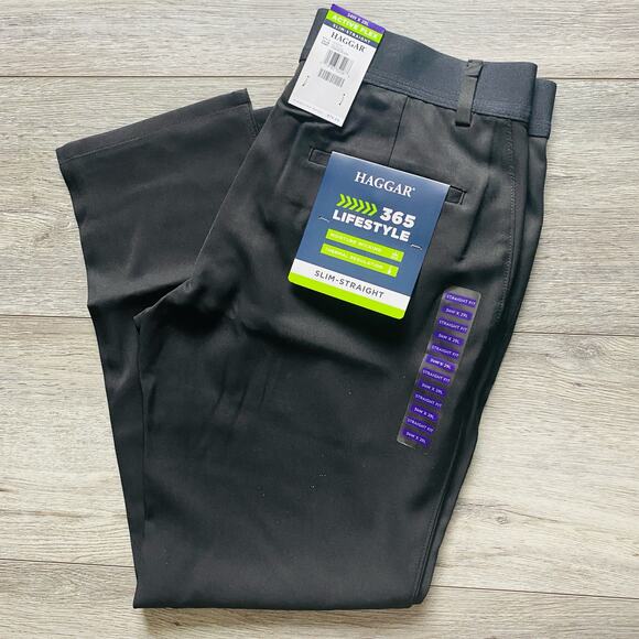 Haggar Active Flex Pant Mens size 34x29 Straight Fit Flat Front Super Flexible - Picture 1 of 12